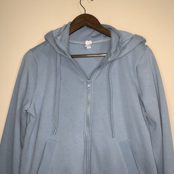 90 Degree By Reflex Blue Hoodie Sweater Jacket Women Zipper Pocket Size M - Picture 2 of 9